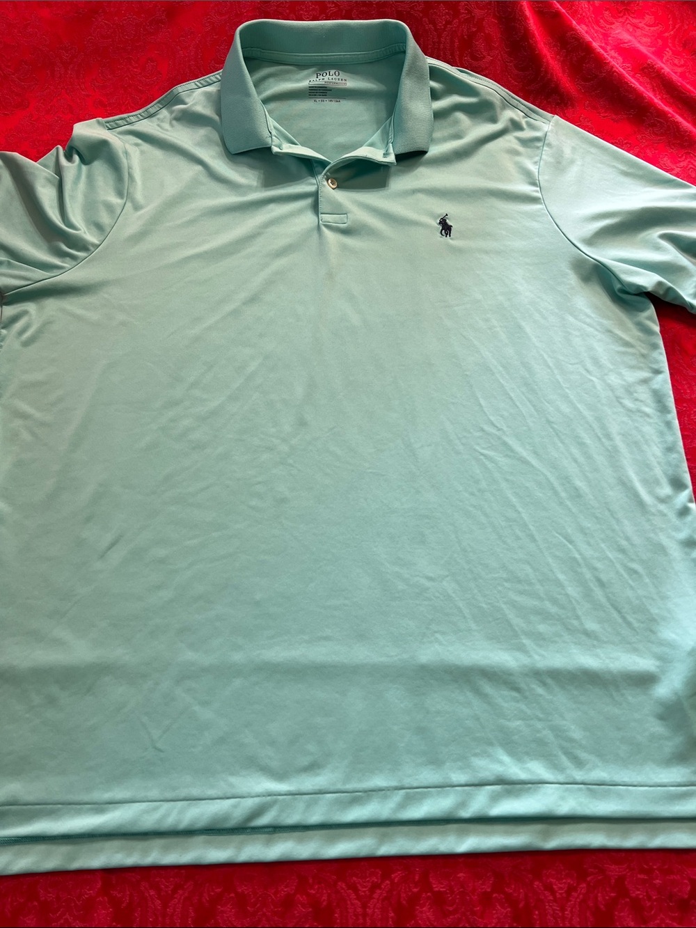 Polo Ralph Lauren Mint Turquoise Performance Polo Shirt Men’s XL Stretch